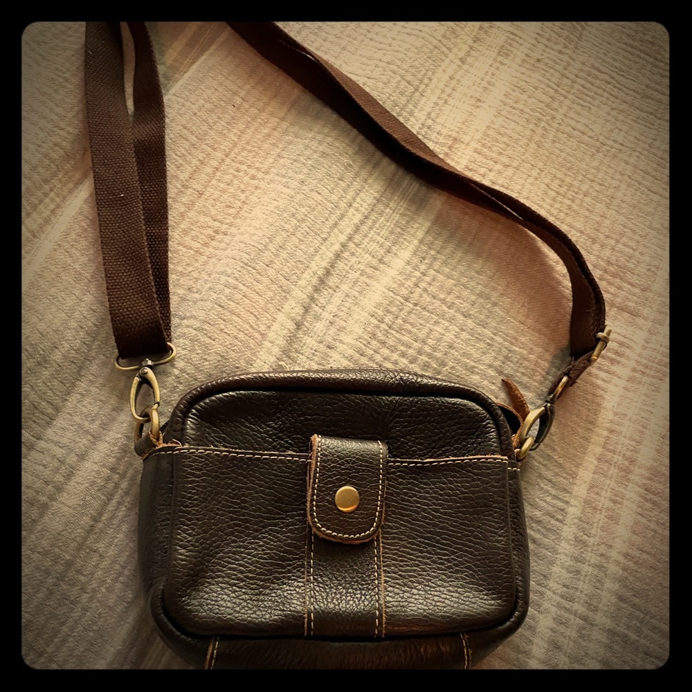 Small leather convertible belt bag
